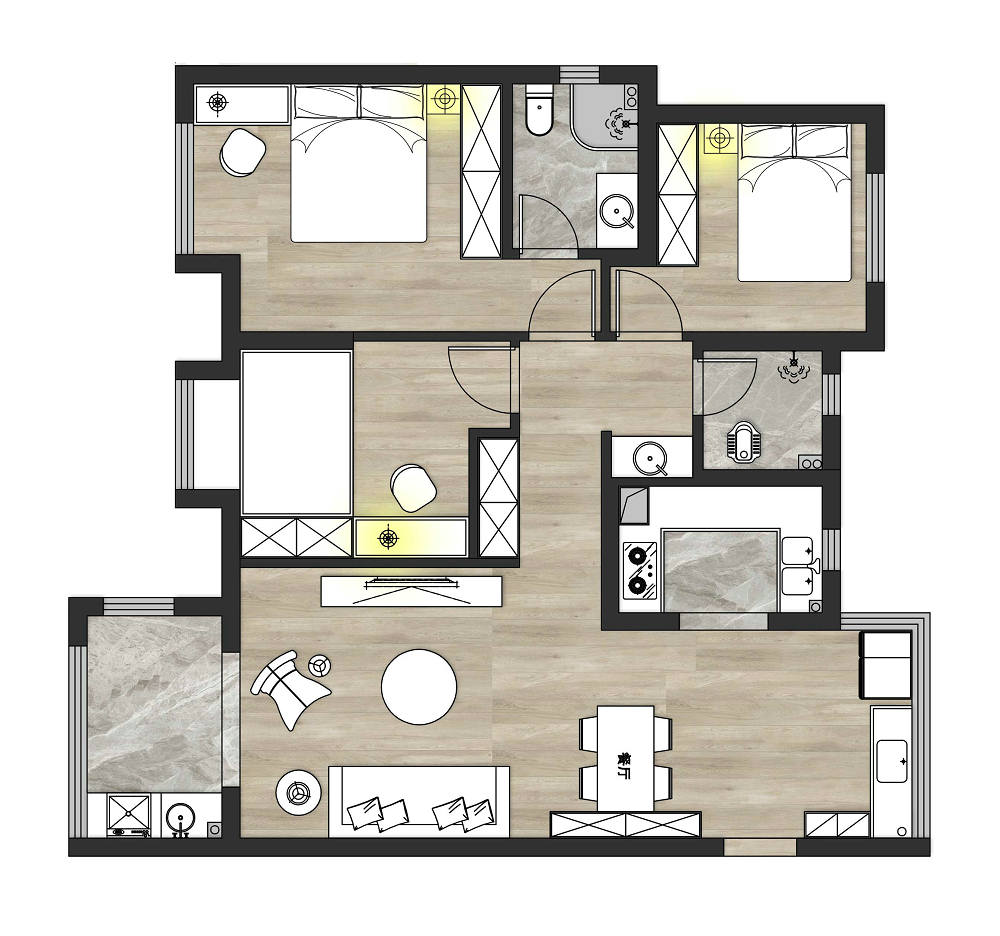 保利清能西海岸北歐風格裝修效果圖 保利清能西海岸北歐風格裝修效果圖