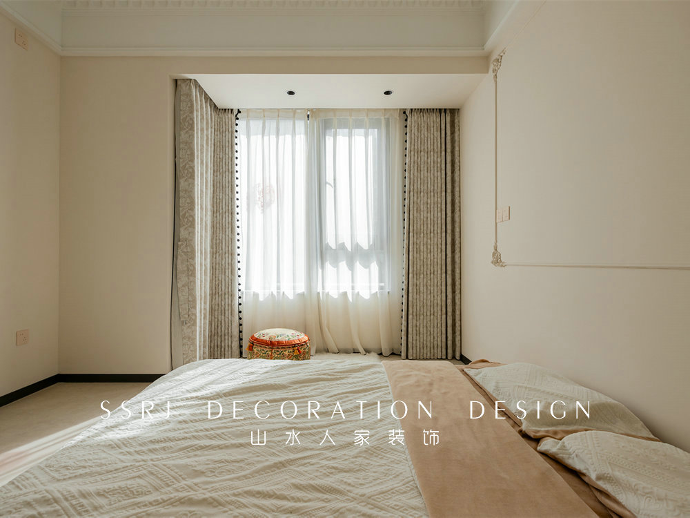 華僑城紅坊128平奶油法式風格裝修效果圖