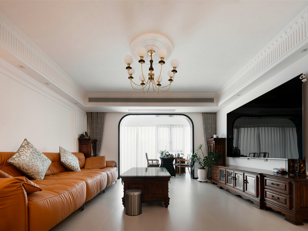 鵬湖灣180平中古風(fēng)格裝修效果圖