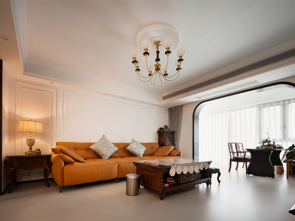 鵬湖灣180平中古風(fēng)格裝修效果圖