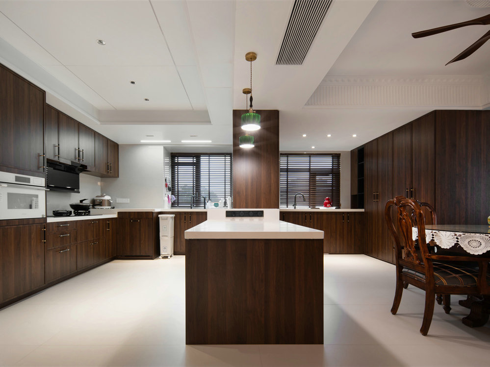 鵬湖灣180平中古風(fēng)格裝修效果圖