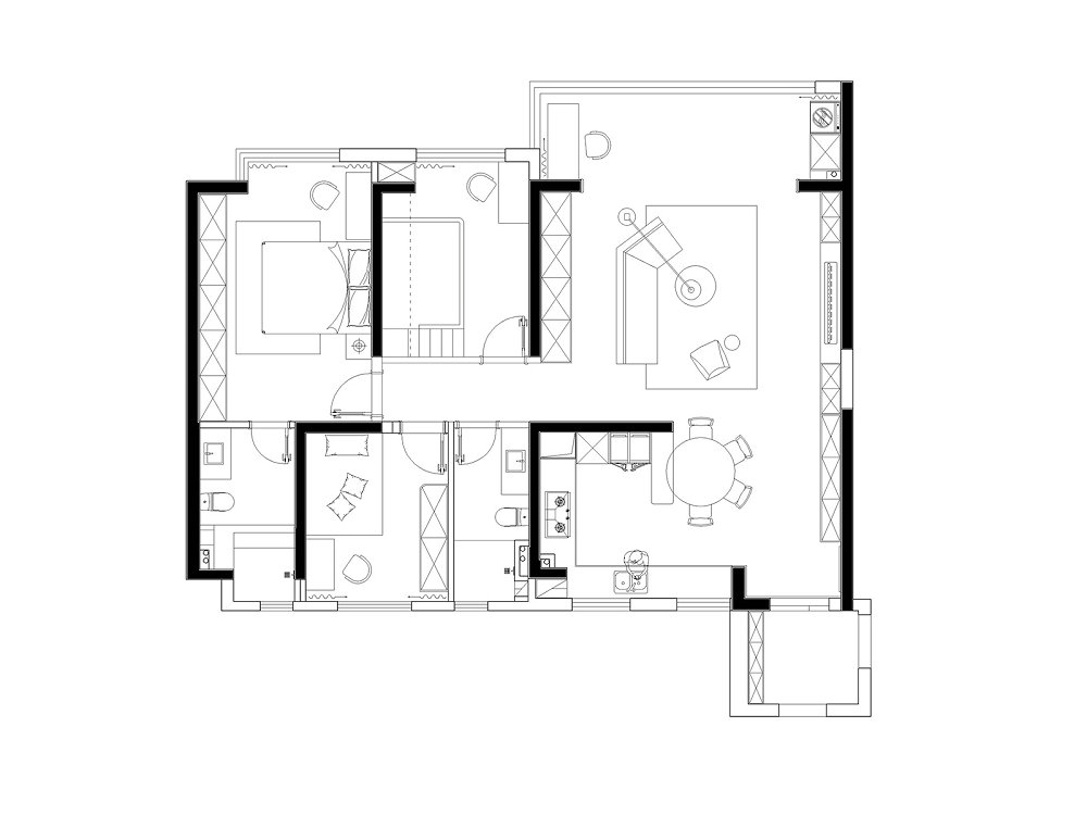 華僑城紅坊右岸140平法式香奈兒風格裝修效果圖