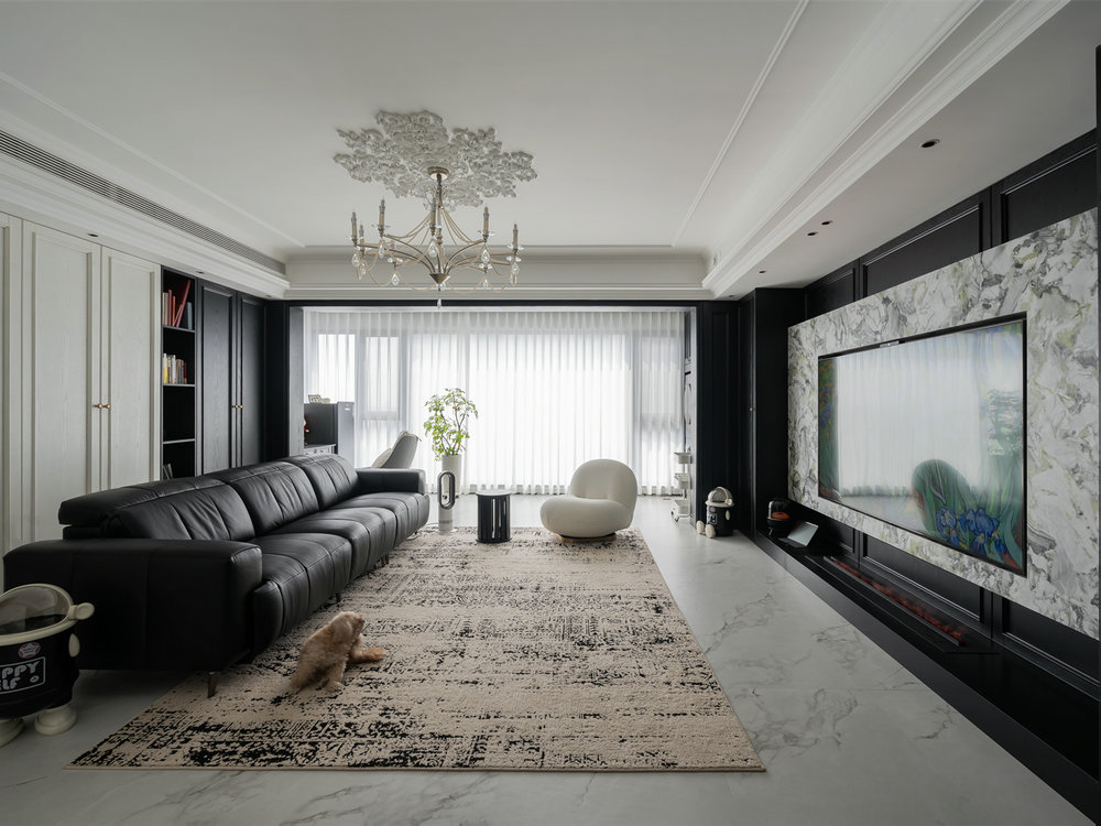 華僑城紅坊右岸140平法式香奈兒風格裝修效果圖