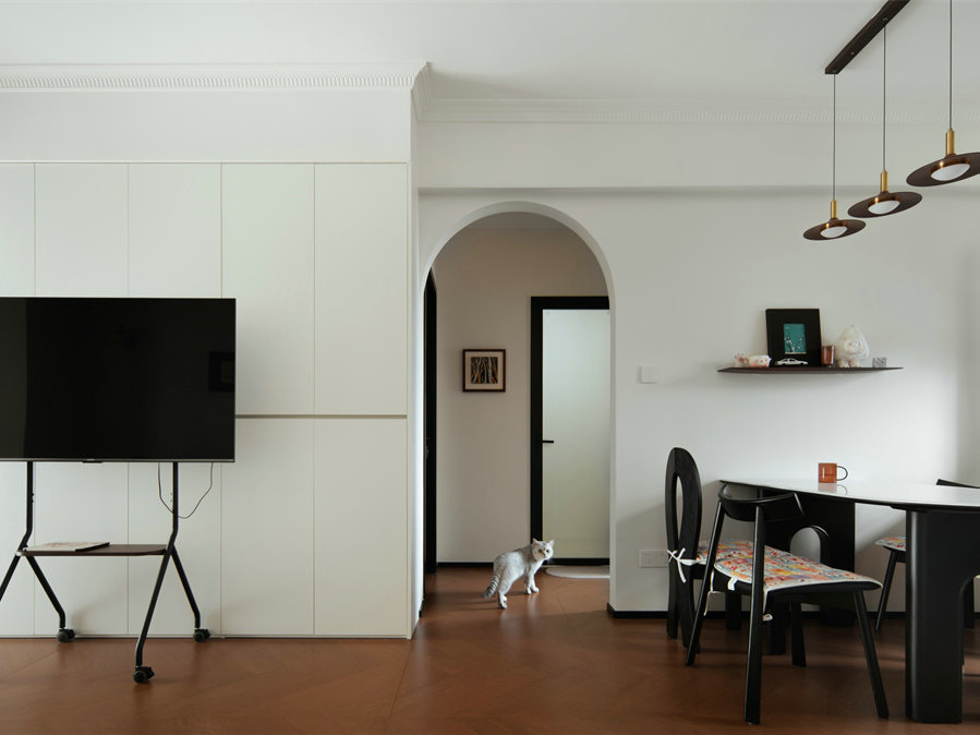 美院幸福里70平中古風(fēng)格裝修效果圖